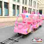 Детский поезд на рельсах с подсветкой «Принцесса», 5 кареток, 10 мест