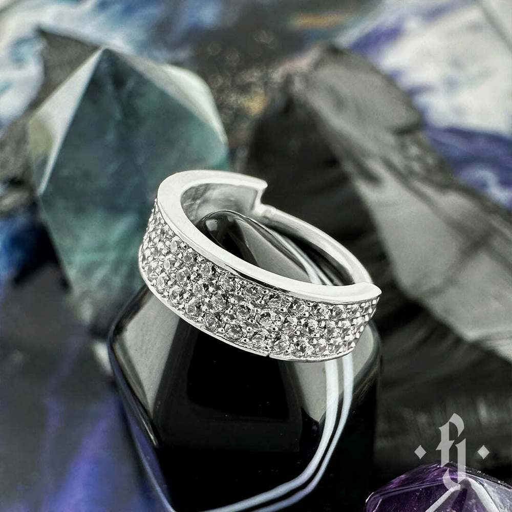 Кликер "Delcor" - Белое золото - White CZ