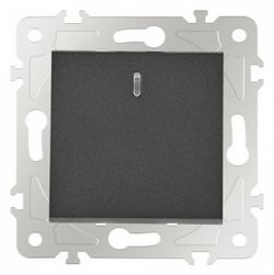 Выключатель проходной одноклавишный с подсветкой без рамки Arte Milano 203 203.33-1.black