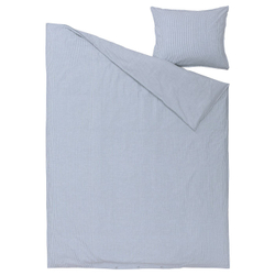 IKEA BERGPALM  (ИКЕА БЕРГПАЛМ)  -  Пододеяльник и наволочка, синий/полосатый, 150x200/50x60 см