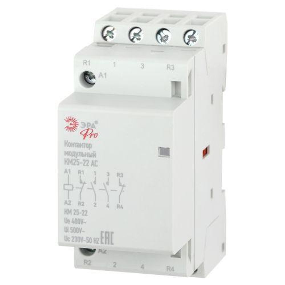 Контактор модульный КМ25-22 AC PRO NO-902-299 ЭРА Б0049164 Контактор модульный КМ25-22 AC PRO NO-902-299 ЭРА Б0049164