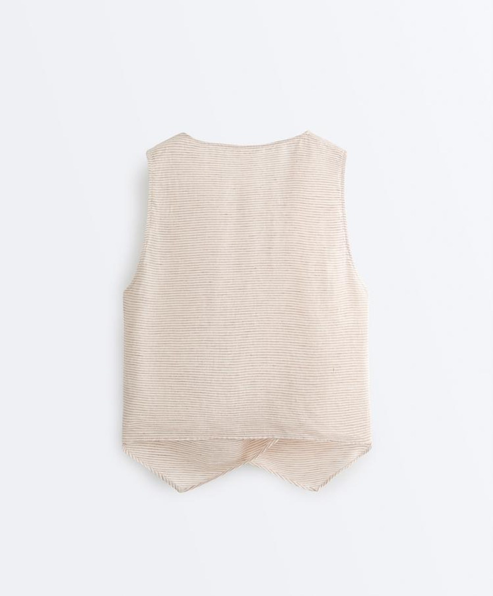 Oysho Top на запах из 100%-го льна, светлый экрю