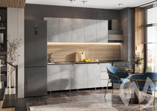 Кухня Челси 2;0м (белый/бетон светлый/кастилло)