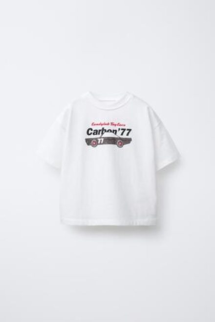 ZARA ФУТБОЛКА С ПРИНТОМ CANDYLAB ©, ЭКРЮ