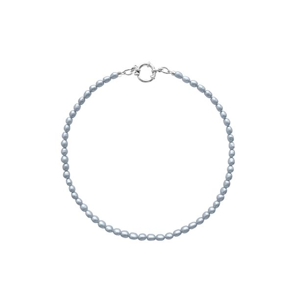 Колье из жемчуга формы рис ( grey )