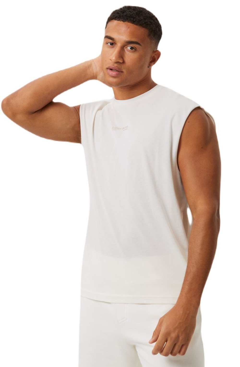 Мужская теннисная футболка Björn Borg Sleeveless T-Shirt - белый