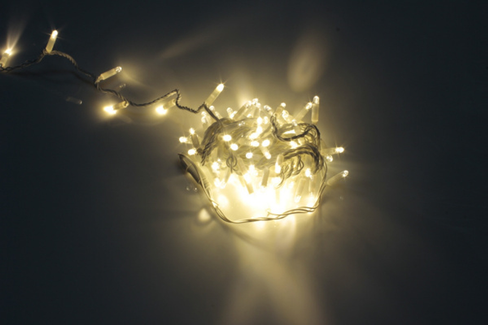 LED-PLS-100-10M-240V-WW/W-F-W/O, Бел.Т/бел.Т флэш на бел.пр., соед.(без силового шнура) С КОЛПАЧКОМ