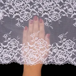 Кружево эластичное белое 23 см