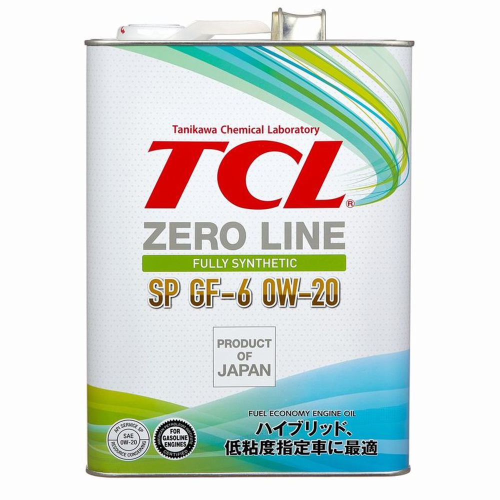 Масло моторное TCL Zero Line Fully Synth, Fuel Economy, SP, GF-6, 0W20, 4л