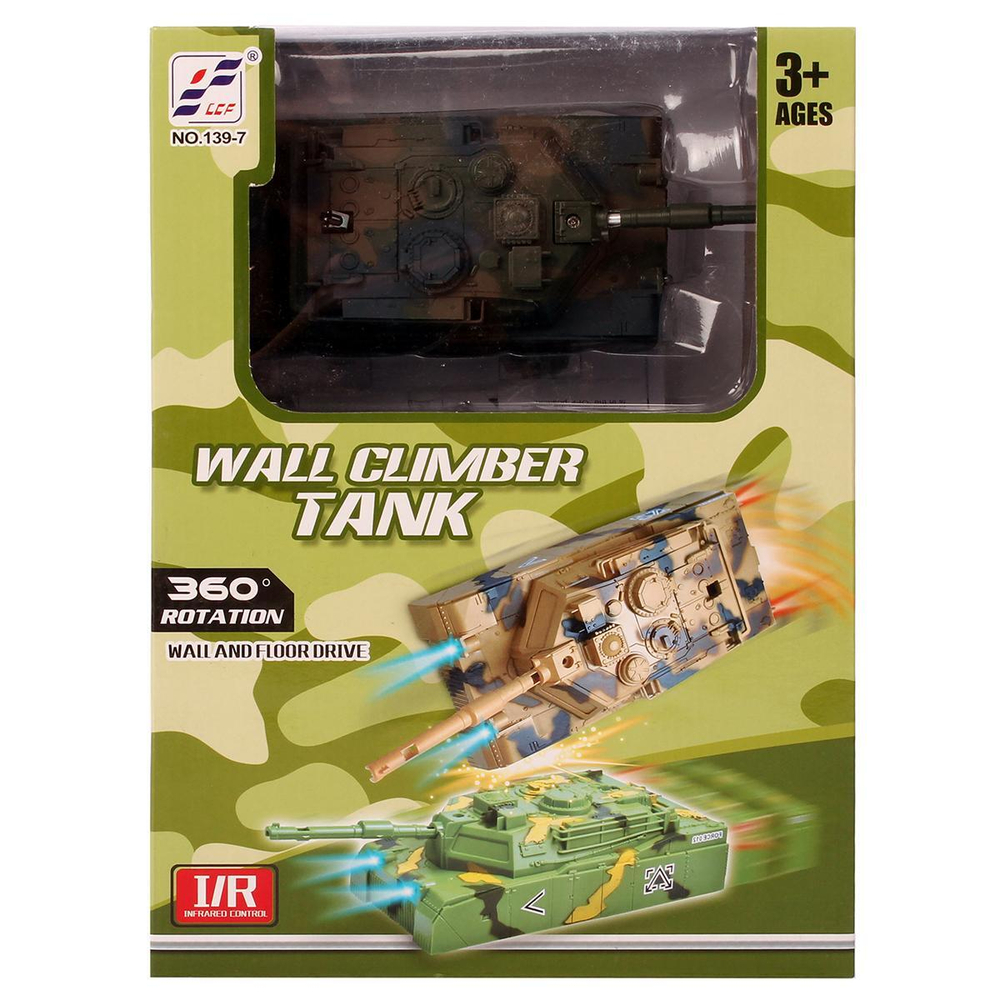 Танк РУ Стенолаз, 4 канала, ИК управление, свет, аккум.встроен., USB шнур, коробка 139-7