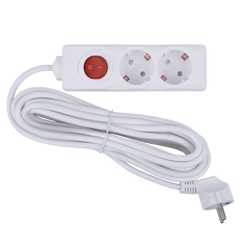S-GCU2-5B WHITE Удлинитель серии Ultra. шнур 5м.. 2 гнезда. 16A. с-з. Белый. TM Uniel