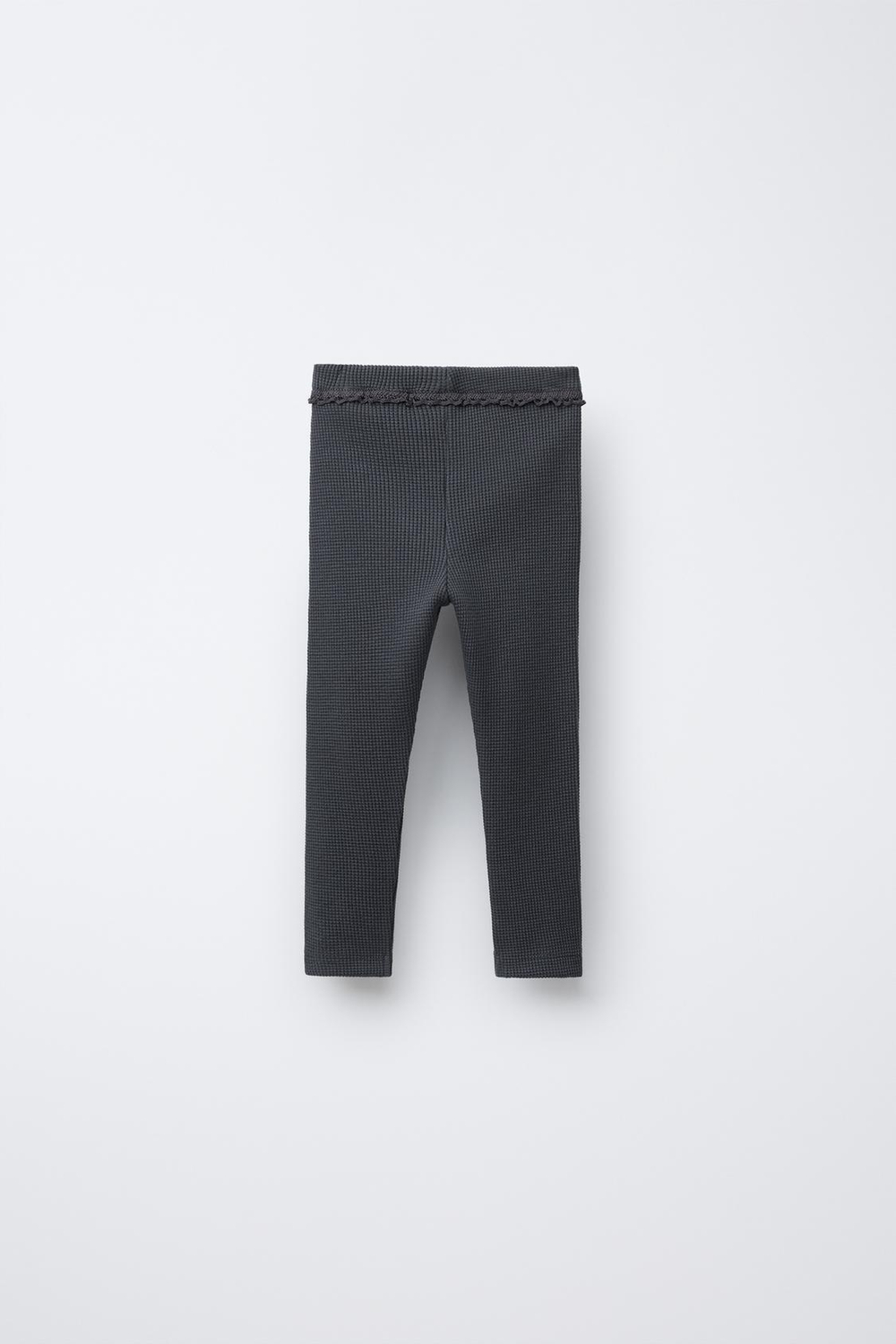 ZARA ЛЕГИНСЫ С КРУЖЕВОМ, ТЕМНЫЙ АНТРАЦИТ