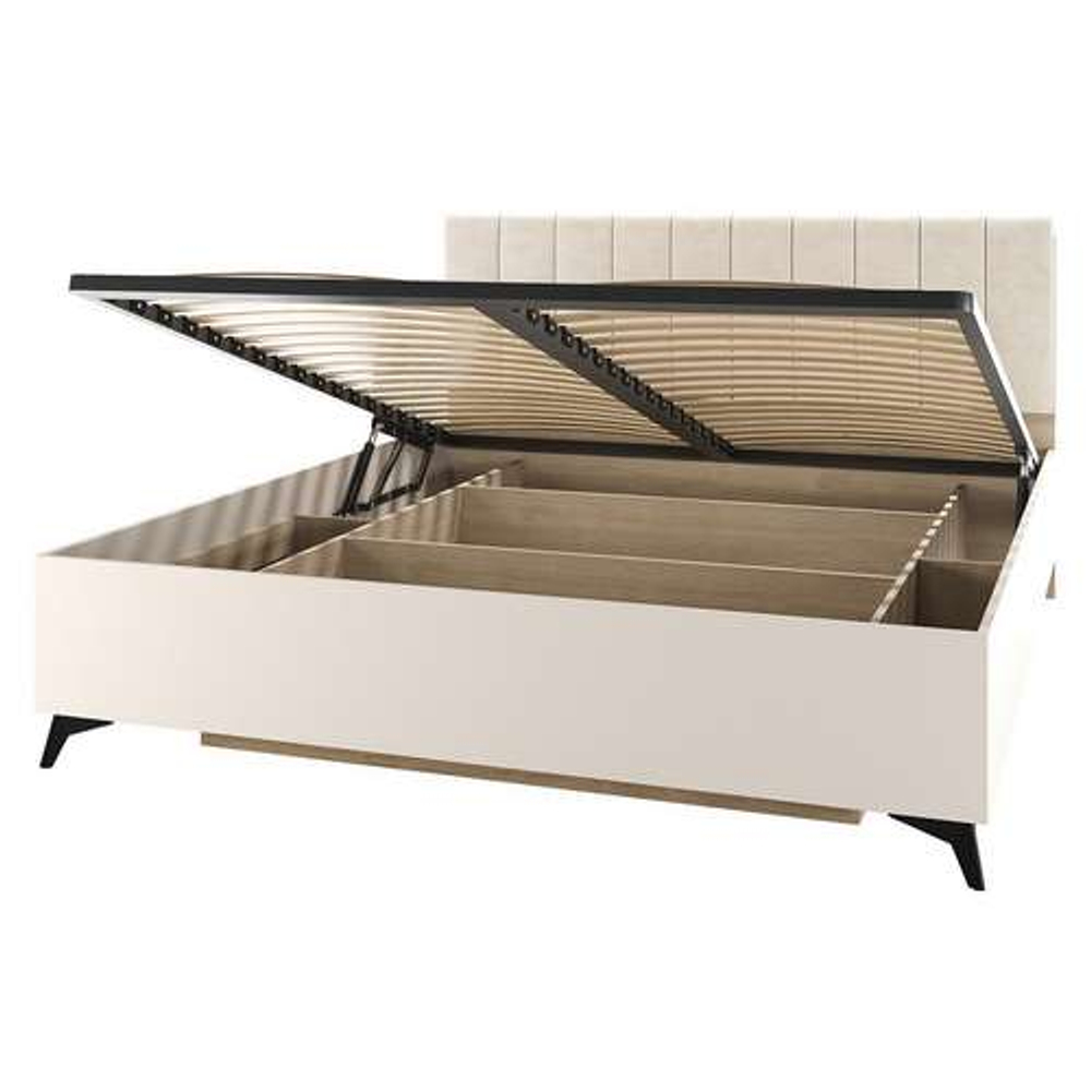 Кровать 1600 "ЕВА" с ортопедическим основанием и подъемным механизмом Дуб Экспресив - Сатин