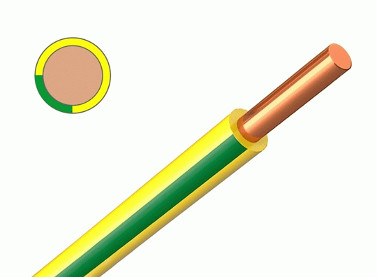 Провод ПуВ(ПВ-1) 4 желто-зеленый