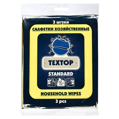 Салфетки хозяйственные Textop Standard Т107 30х35 см вискоза 90 гр. 3 шт/упак.