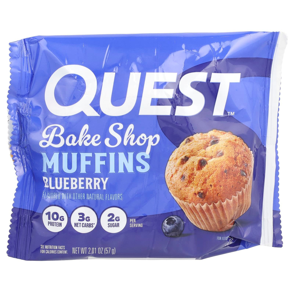 Quest Nutrition, Bake Shop, кексы с голубикой, 8 кексов, 57 г (2,01 унции)