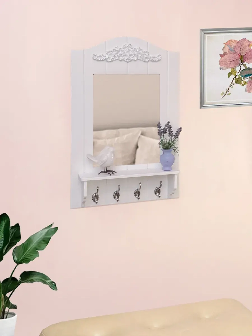 Зеркало настенное с полкой "Прованс"