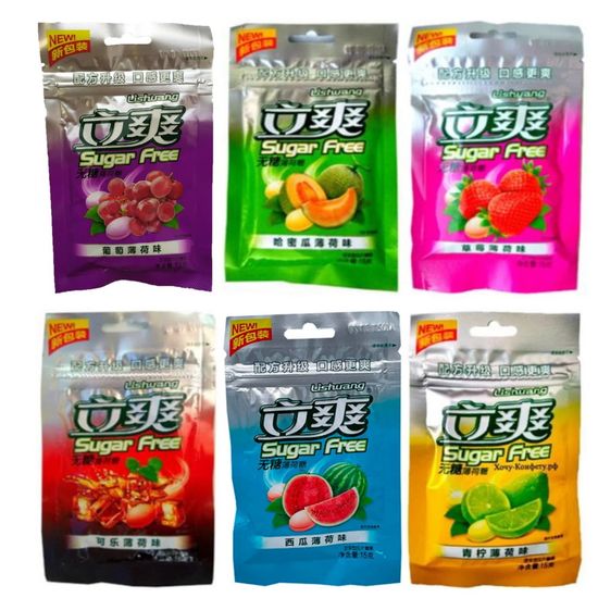 Конфеты Lishuang Sugar Free со вкусом лайма и мяты, 15 г (Китай)