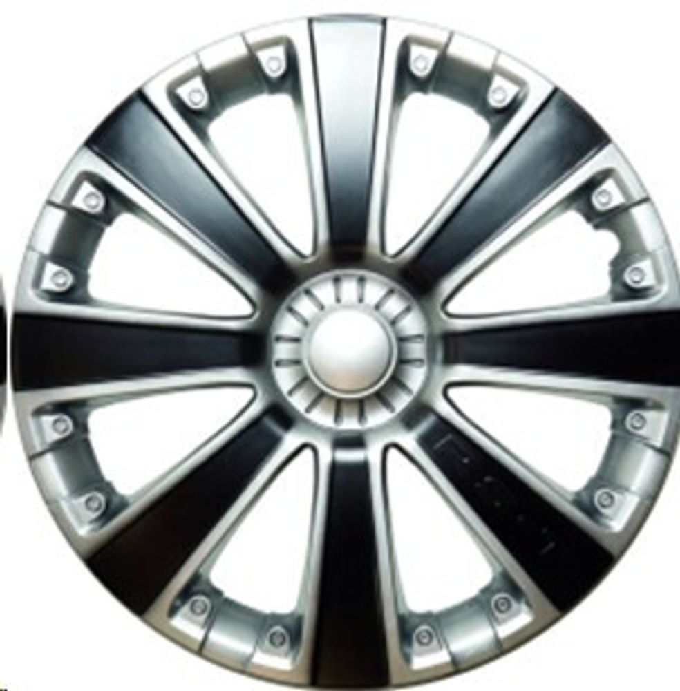 Колпак колеса R16 RS-T Микс серебристо-черный 2шт (в мешке 8 упак) (LION)
