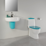 Унитаз-компакт "Best Comfort Sea" (а/вспл,гор,ниж,2кн.Oliveira,бирюз дюро м/лифт,clip up) (S Luxe)