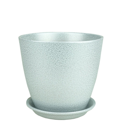 КАШПО САДЫ АУРИКИ ГЛЯНЕЦ БУТОН КЕРАМИКА БЕЛЫЙ-СЕРЕБРО ГЛ08/1 12СМ