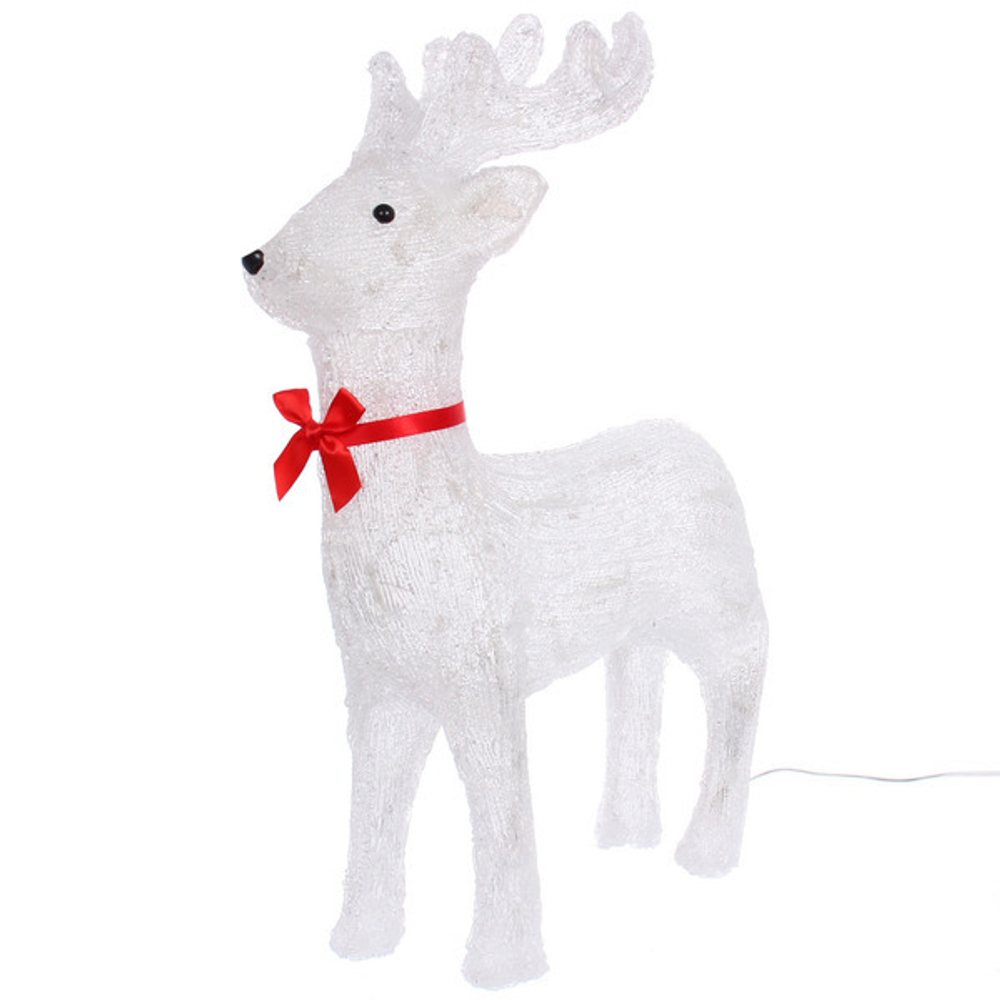 Фигура светодиодная «Белый оленёнок» 34*16*50 см, 50 ламп LED, авторежим, 220V, Белый