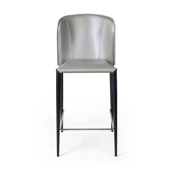 Полубарный стул Albert серо-коричневая кожа
