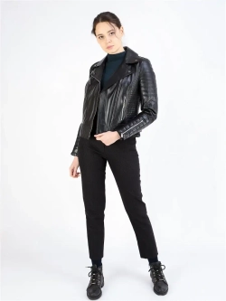 Женская косуха/кожаная/кожаная куртка/Турция