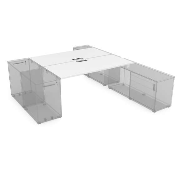 СБДТ.974 Стол системы БЕНЧ на 2 рабочих места, крепление к тумбам (1600*1435*750)