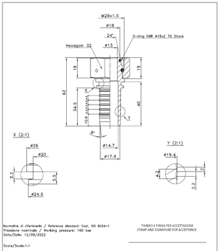 Фитинг DN 20 DKO-L (Г) 26x1.5 18 CAST