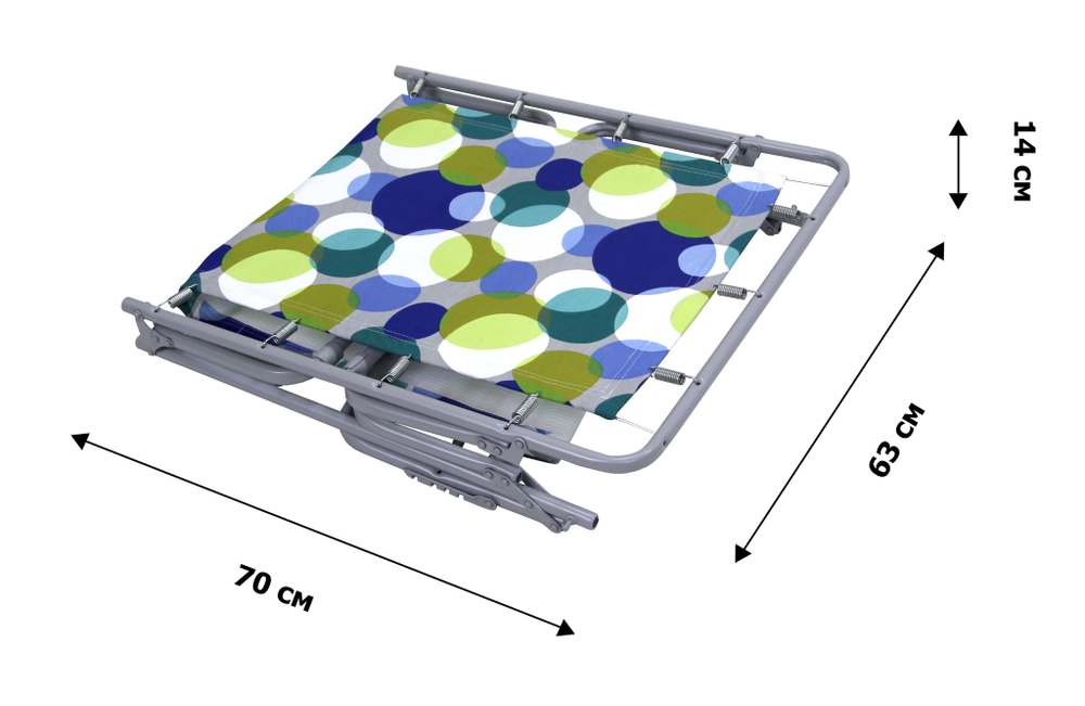 Кровать раскладная Юниор жесткая арт.С89/44г (цвет ткани разноцветный рис.круги (1 шт. в уп., гофрокартон)