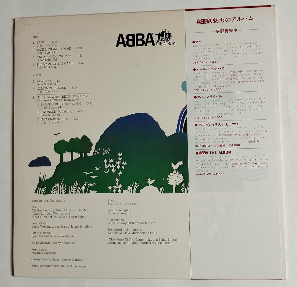 Винтажная виниловая пластинка ABBA АББА The Album (Japan 1978) (Red Obi) NM