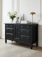 Комод 160х50х94, Джоли, с шестью ящиками для одежды, в спальню, прихожую, гостиную, массив березы, черный, Makosa