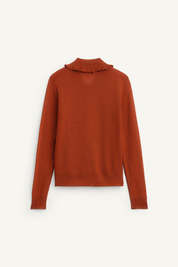 ZARА КАРДИГАН ИЗ 100% ШЕРСТИ, ЧЕРЕПИЧНЫЙ