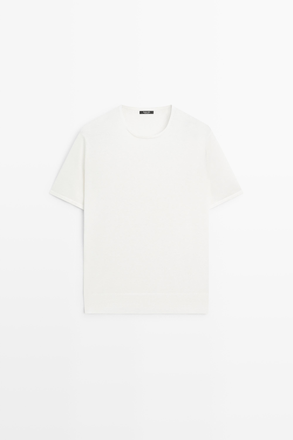 Massimo Dutti Свитер из смесового хлопка с короткими рукавами, натуральный/кремовый