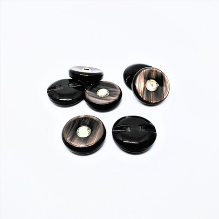 Пуговицы №884, 22мм, цв.коричневый со стразом (CB L-175)