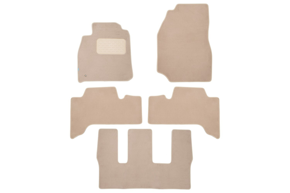 Коврики в салон для TOYOTA Land Cruiser 100 АКПП 1998-2002, 2002-2005, 2005-2007, внедорожник , 5 шт. (текстиль, бежевые) KLEVER04480622112KH