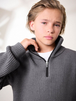 Джемпер вязаный с молнией для мальчика Next K84-013, Темно-серый