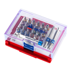 Набор вставок (бит) 1/4&quot;, TORX, HEX, Pozidriv, Phillips, Slotted, 28 предметов МАСТАК 058-11028C