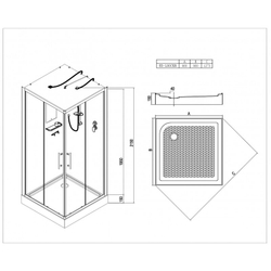 Душевая кабина Esbano (Эсбано) ES-L90CKR, с низким поддоном, с электрикой и LED освещением, 90х90х210
