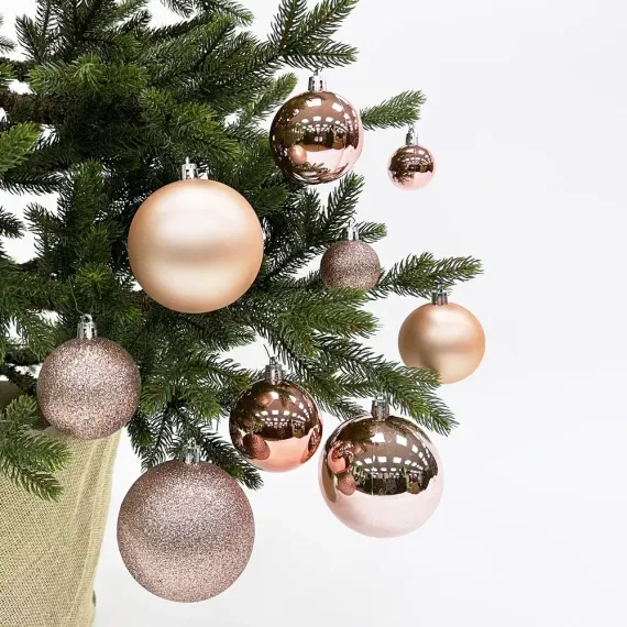 Набор пластиковых шаров Гамма 46 шт., нежно-розовый, ChristmasDeLuxe (88044)