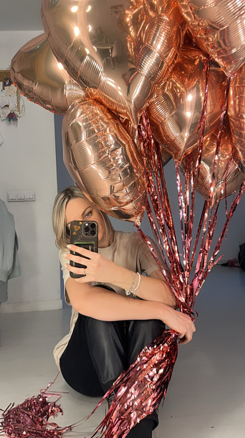 Воздушные шары под потолок, сердца с дождиком, 15шт №2438