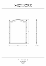 Зеркало Migliore Mirella 17320 золото 65x88 см