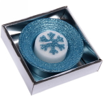 Свеча новогодняя «Снежинка» 10,5*10,5*3 см, голубой