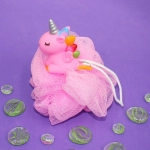 Мочалка-шар для тела полипропиленовая детская «Baby Boom - Единорожек», цвет розовый, 20гр, d-11см