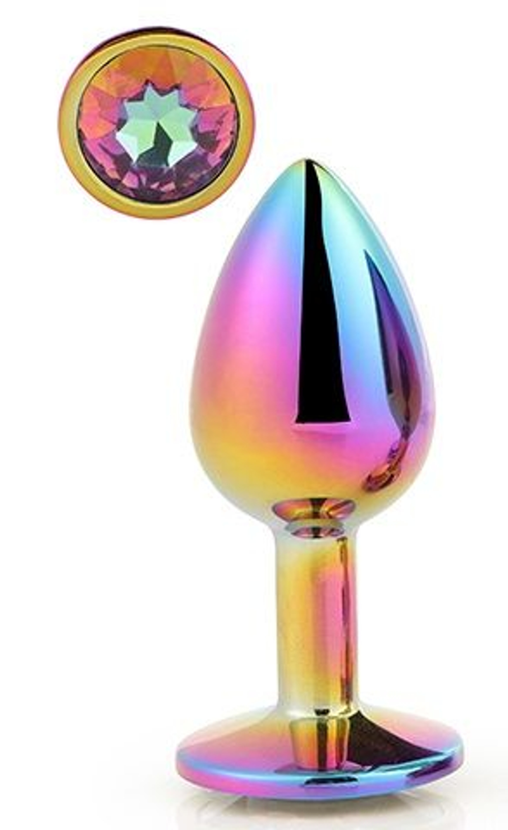 Анальная втулка Dream Toys Gleaming Love с радужным кристаллом