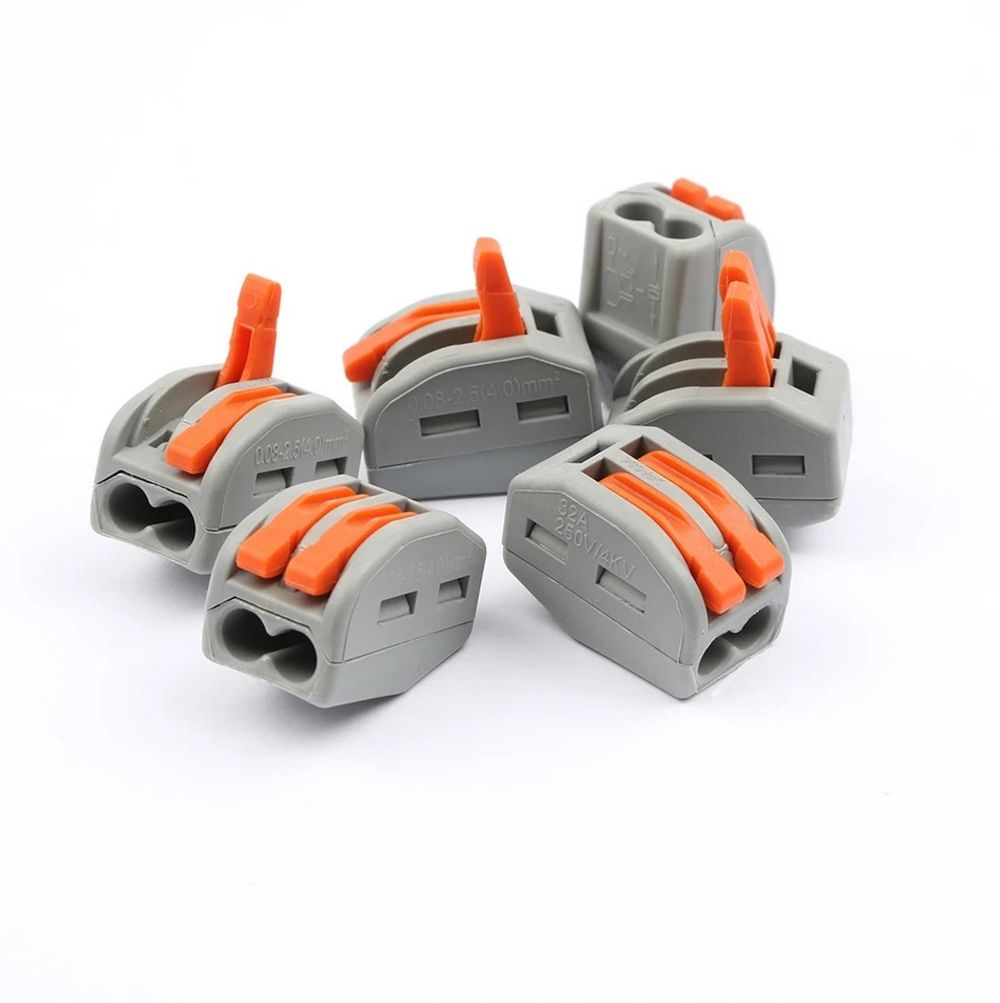 Клемма двухканальная зажимная PCT‑212 (аналог WAGO), 1 шт.