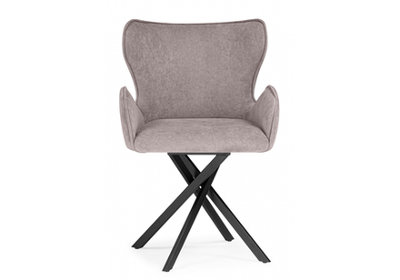 Стул на металлокаркасе Woodville Карлайл латте brendy smoke 04, черный, ножки черные