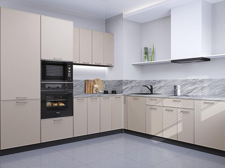 Угловая модульная кухня Квадро-02 Кашемир - Graphite 2140*2400/2150*600