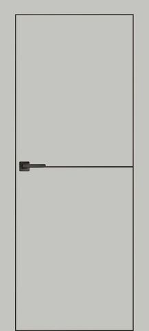 Межкомнатная дверь ВФД URBAN 1 Taupe (светло-серый с бежевым оттенком) BLACK MOULD c врезкой под петли и замок